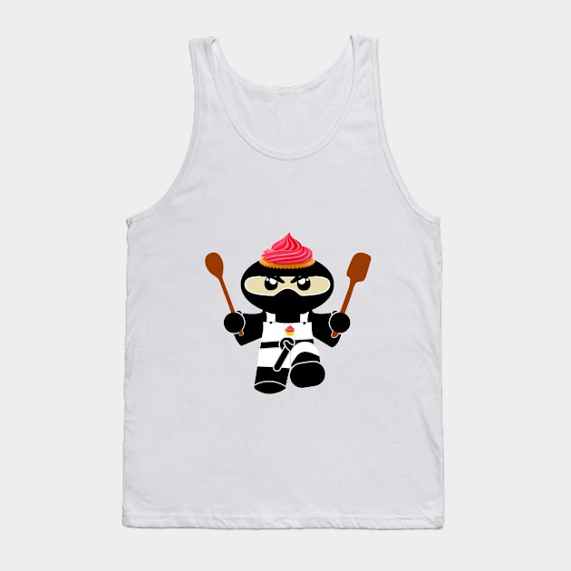 Cupcake Ninja Tank Top by BusyDigiBee